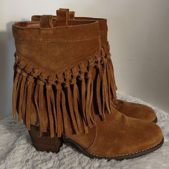Sbicca Vintage Collection Suede Leather Fringe Boots - Picture 7 of 7
